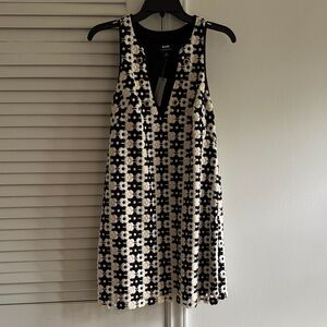 NWT Maeve Black and White Floral Midi Dress SZ SP NEW TAGS